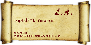 Lupták Ambrus névjegykártya